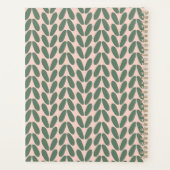 Stijlvolle groene bladeren Pastel Roze Planner (Achterkant)