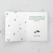 Stijlvolle groene en gouden Afstuderen Kaart (Binnen)