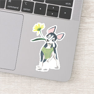 Stijlvolle groene en zwarte hond sticker