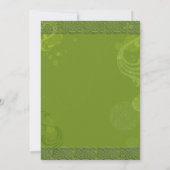 Stijlvolle Groene & Gouden Rustieke Ierse Bruiloft Kaart (Achterkant)