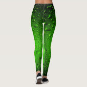 Stijlvolle, groene waterdruppels leggings (Achterkant)