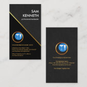 Stijlvolle Grunge Gold Line Pub Bartender Visitekaartje (Voorkant / Achterkant)