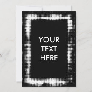Stijlvolle Halftone Grunge Zwart en Wit Lege Kaart