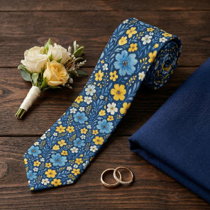 Stijlvolle halsdoek met mediterraan bloemmotief stropdas