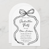 Stijlvolle Hand getrokken Bow & Script Graduation Kaart (Voorkant / Achterkant)