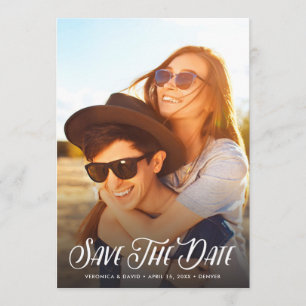 Stijlvolle handgeschreven foto slaat de datum op save the date