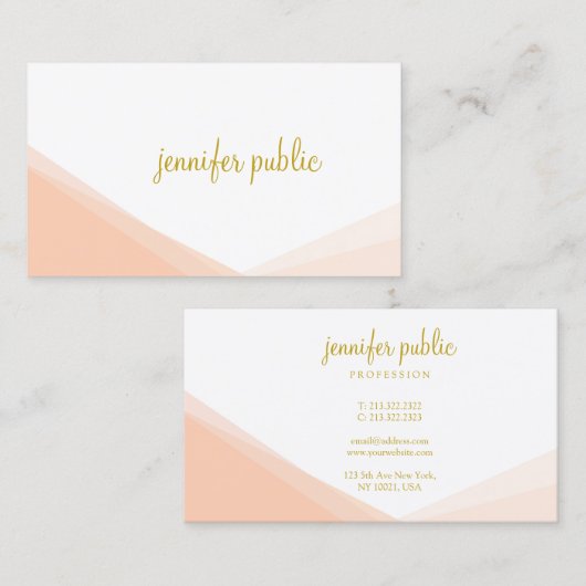 Stijlvolle handgeschreven gouden naamschrift Moder Visitekaartje (Voorkant / Achterkant)