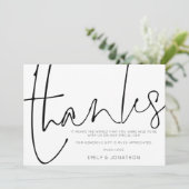 Stijlvolle handschrift script Bedankt Foto Harteli (Staand voorkant)