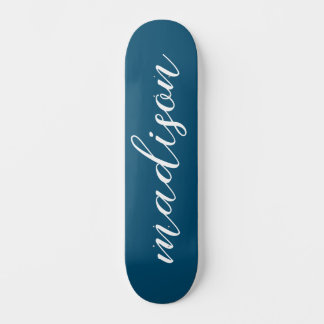 Stijlvolle handtekening eenvoudige marineblauw Mon Skateboard