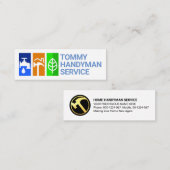 Stijlvolle Handyman Tools Pictogram Panel Mini Visitekaartje (Voorkant / Achterkant)