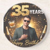 Stijlvolle Happy Birthday Drink Ondersetjes Cadeau