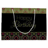 Stijlvolle Happy Birthday grote papieren Canvas ta Groot Cadeauzakje (Achterkant)