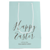 Stijlvolle Happy Easter Gift Wrap blauw groen Medium Cadeauzakje (Achterkant)