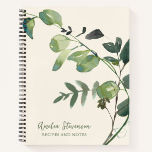 Stijlvolle herfst botanische groene naam recept notitieboek
