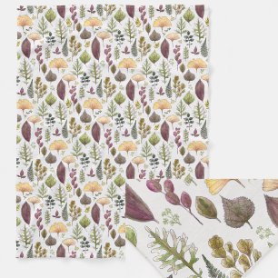 Stijlvolle herfstbladeren en varens botanisch fleece deken