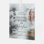 Stijlvolle Herinnering Ter Herinnering Kerstmis Glas Ornament (Voorkant links)