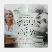 Stijlvolle Herinnering Ter Herinnering Kerstmis Glas Ornament (Achterkant)