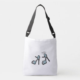 Stijlvolle hoe afdrukken - Blauwgroen geplakt Crossbody Tas