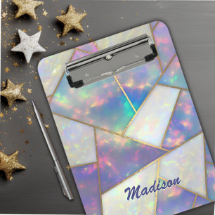 Stijlvolle holografische agaat geometrisch klembord