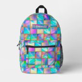 Stijlvolle holografische trendy faux goud geometri bedrukte rugzak (Voorkant)