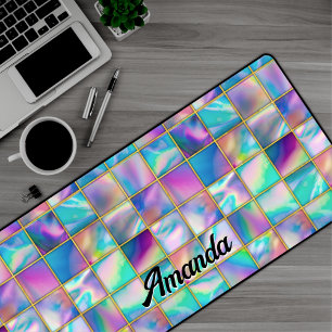 Stijlvolle holografische trendy faux goud geometri bureaumat
