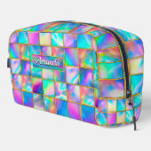 Stijlvolle holografische trendy faux goud geometri toilettasje (Rechterhoek)