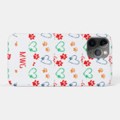 Stijlvolle HOND PAW PRINTS en LIEFDE HARTEN Monogr Case-Mate iPhone Case (Achterkant (horizontaal))