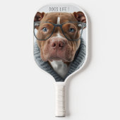 Stijlvolle hondenfoto grappig modern pickleball paddle (Voorkant)