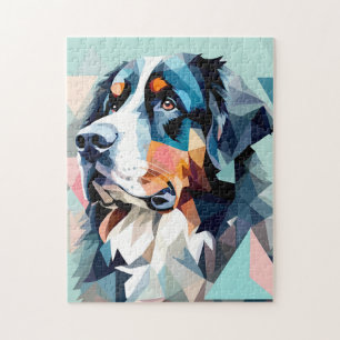 Stijlvolle hondenportret bernese berg legpuzzel