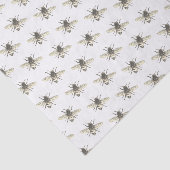 Stijlvolle honingbijen op witteweefselpapier tissuepapier (Detail)