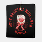 Stijlvolle HONKBAL MAM Aangepaste naam Keramisch Ornament (Links)