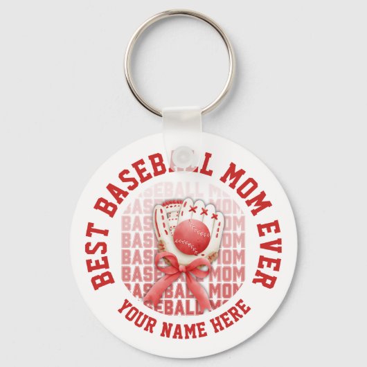 Stijlvolle HONKBAL MAM Aangepaste naam Sleutelhanger (Achterkant)