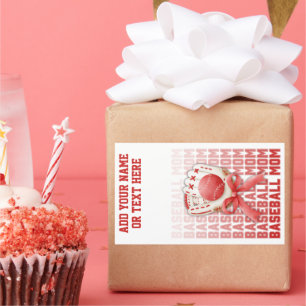 Stijlvolle HONKBAL MAM Custom Name Moederdag Rechthoekige Sticker