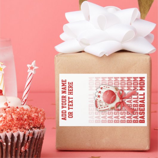 Stijlvolle HONKBAL MAM Custom Name Moederdag Rechthoekige Sticker (Feest)