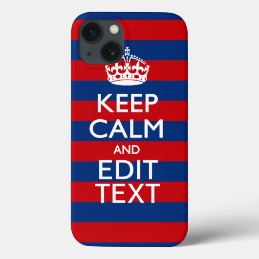 Stijlvolle HOP CALM EN Jouw tekst op strepen Case-Mate iPhone Case (Achterkant)
