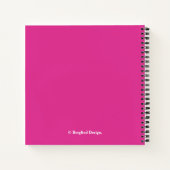 Stijlvolle hot pink roos bloem boho floral notitieboek (Achterkant)