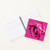 Stijlvolle hot pink roos bloem boho floral notitieboek (Binnen)