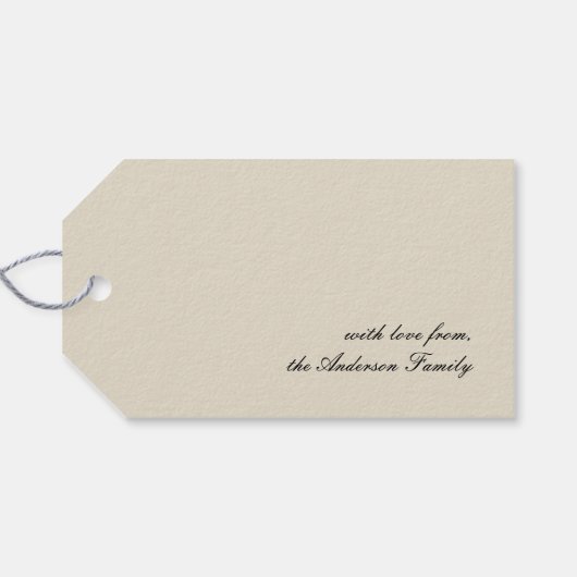 Stijlvolle Houndstooth Black Off-White Elegant Cadeaulabel (Achterkant Horizontaal)