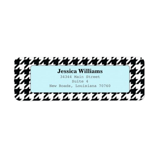 Stijlvolle Houndstooth Etiket (Voorkant)