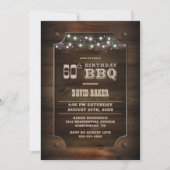 Stijlvolle houten 60e verjaardag BBQ Kaart (Voorkant)
