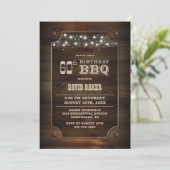 Stijlvolle houten 60e verjaardag BBQ Kaart (Staand voorkant)