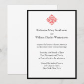 Stijlvolle huwelijksuitnodigingen kaart (Voorkant / Achterkant)