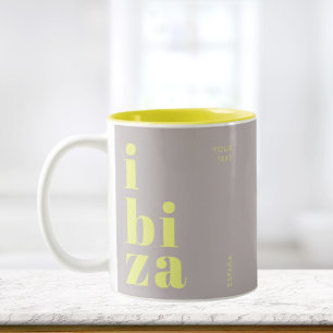 Stijlvolle Ibiza Spanje Tweekleurige Koffiemok