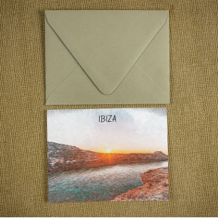 Stijlvolle Ibiza Spanje zonsondergang Briefkaart