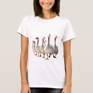 Stijlvolle illustratie van een groep ganzen marche t-shirt