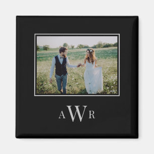 Stijlvolle Initialen Bewerkbare kleurenfoto Magnet Magneet