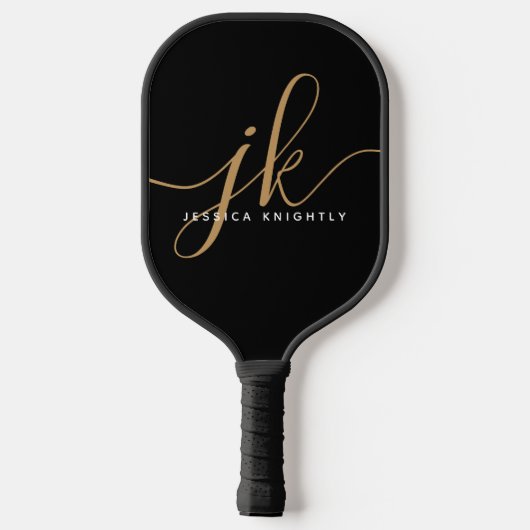Stijlvolle Initialen voor Script Monogram Naam Aan Pickleball Paddle (Achterkant)