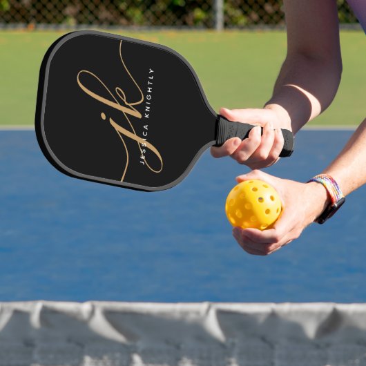 Stijlvolle Initialen voor Script Monogram Naam Aan Pickleball Paddle (Insitu)