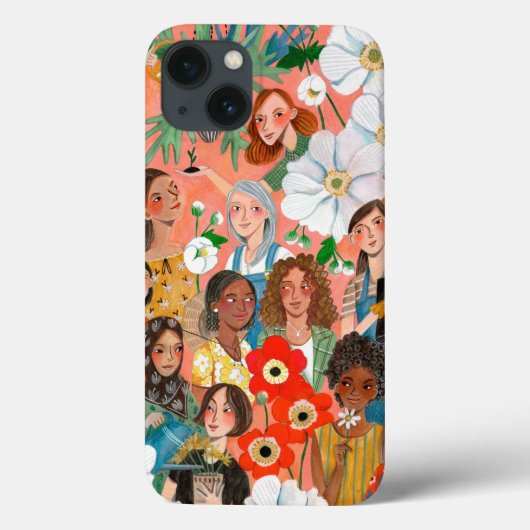 Stijlvolle Internationale Vrouwendag Illustratie C Case-Mate iPhone Case (Achterkant)