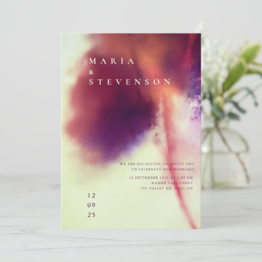 Stijlvolle Ivoor Bruin Waterverf Paardebloem Bruil Kaart (Staand voorkant)